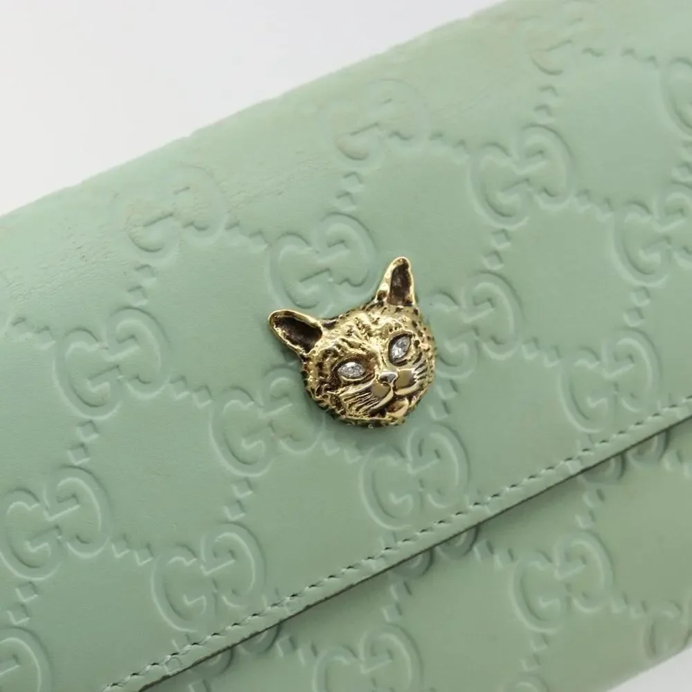 Gucci GG Canvas Guccissima Long Wallet Green